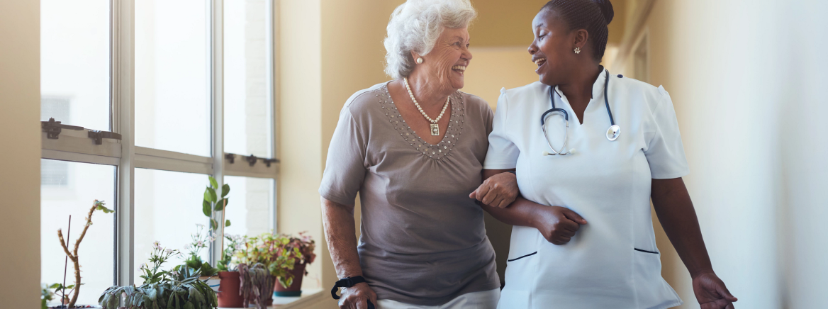 Caregiver with senior adult