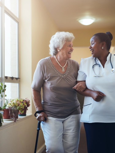 Caregiver with senior adult
