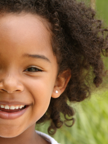 Young girls smiling